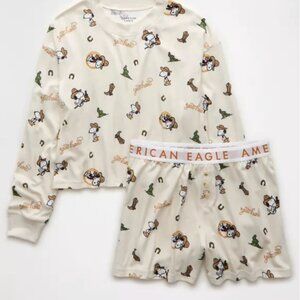 AE Peanuts Western Plush PJ Set